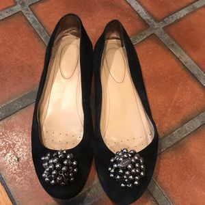 Calvin Kelvin black suede flats